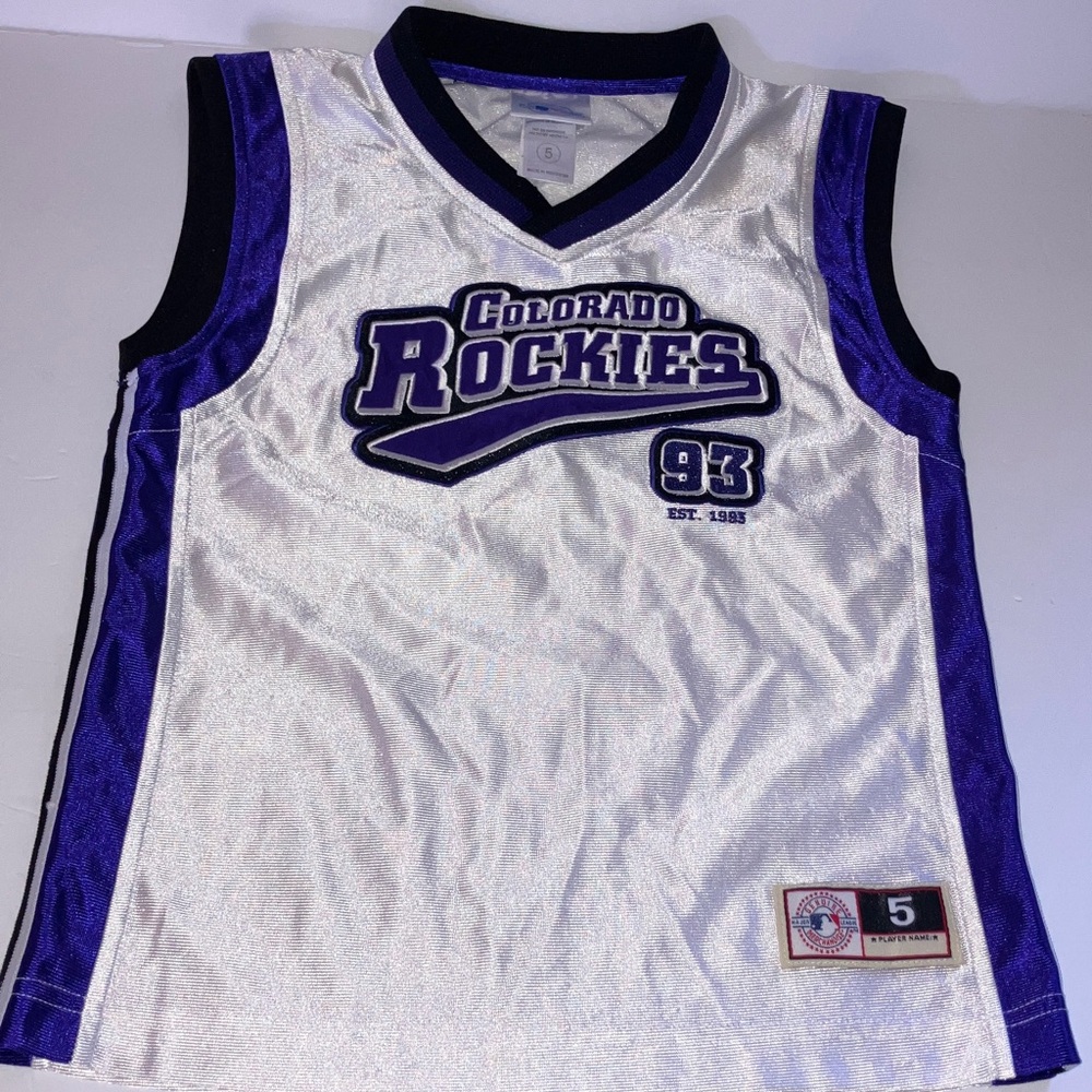MLB Colorado‎ Rockies Kids Jersey - White and Purple
